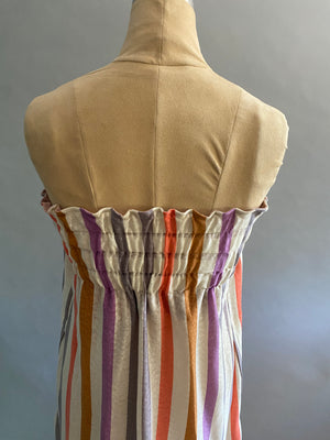 Strapless Stripey Linen Knit Dress