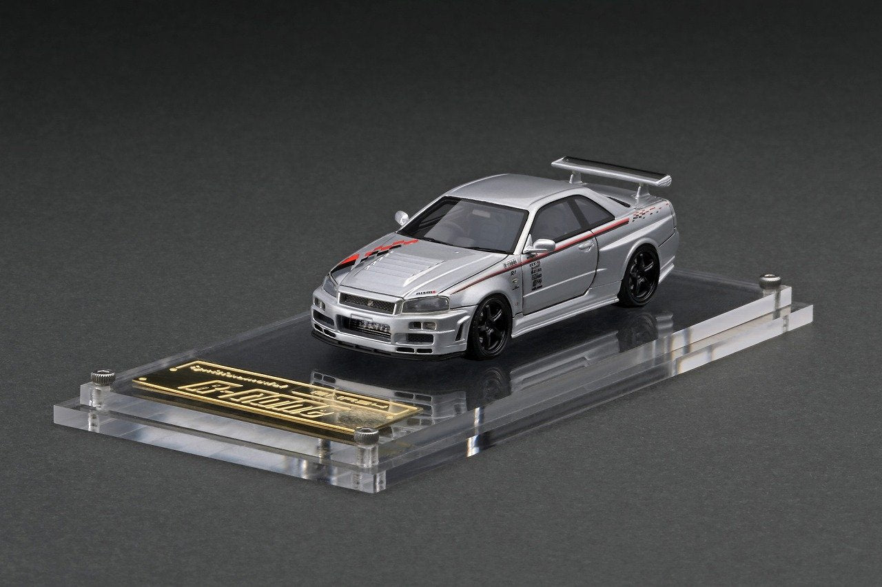 1:64 Nissan Skyline Nismo R34 GT-R R-Tune -- Silver -- Ignition Model