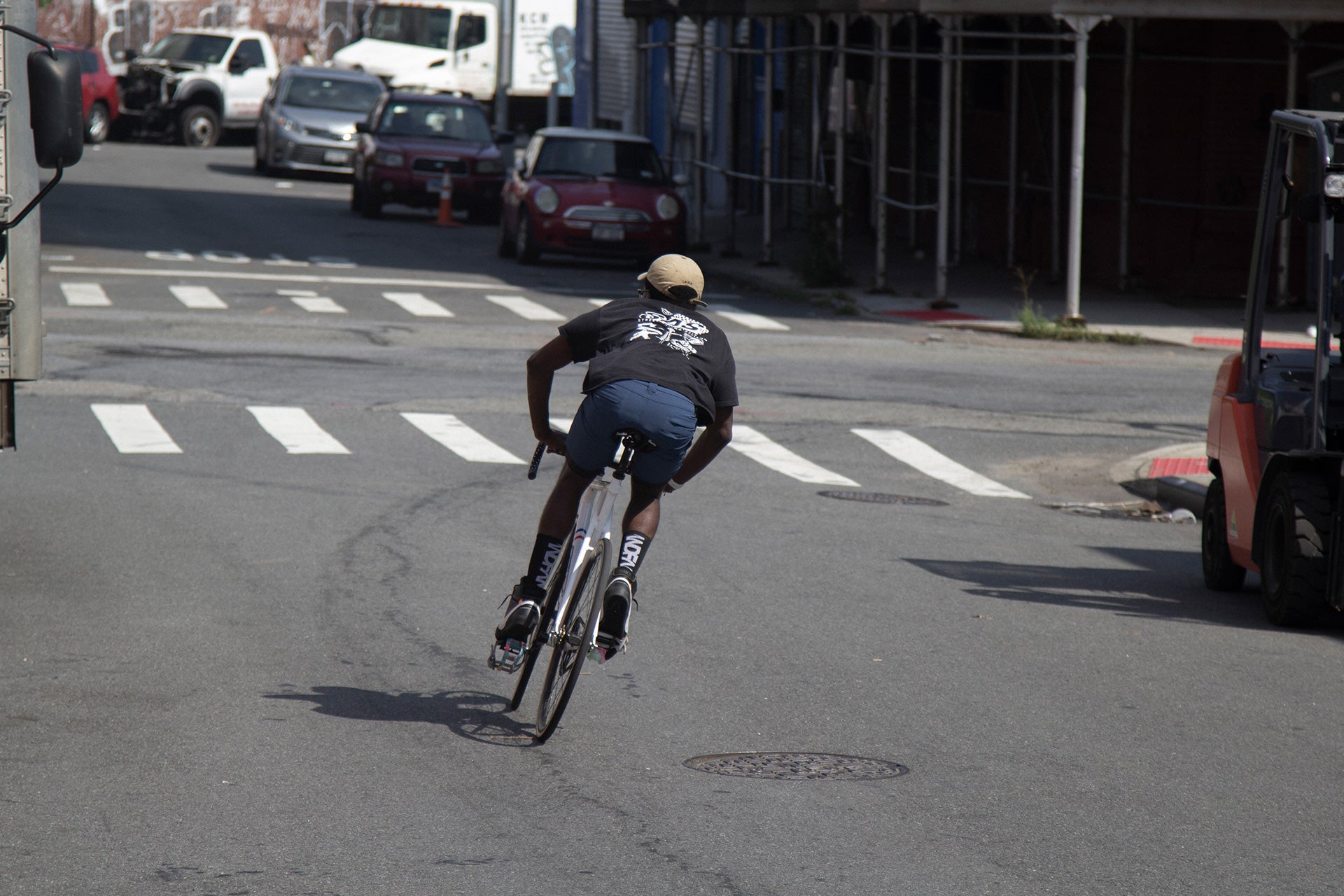 God and Famous Blue Commuter Shorts