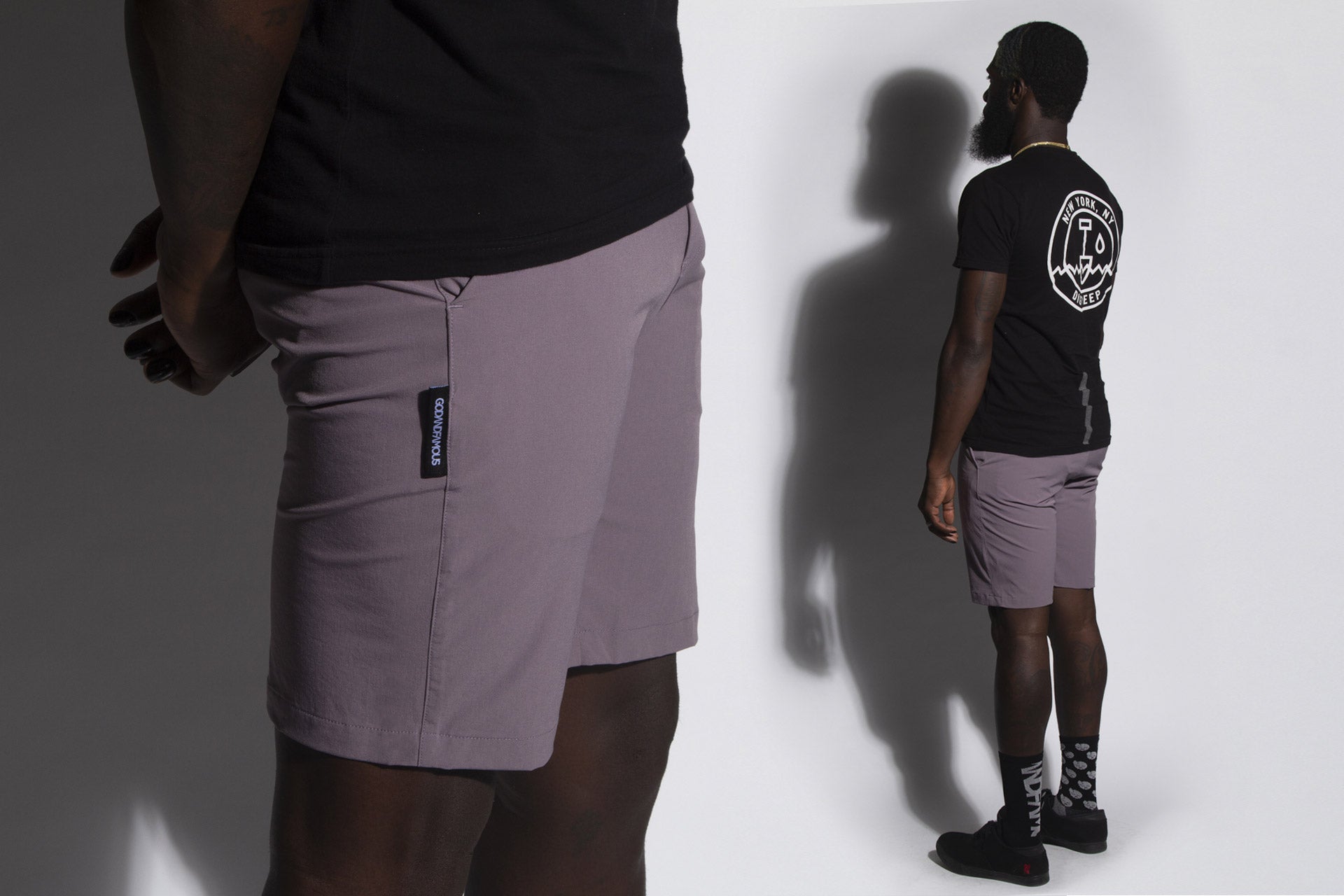 God and Famous Commuter Shorts Faded Purple