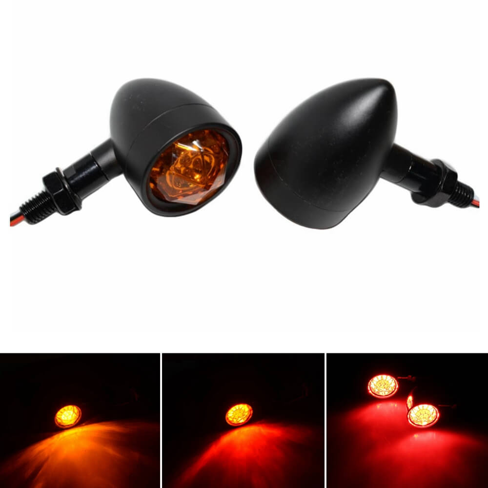 Motorcycle Universal 3 in 1 LED Turn Signals w/Taillight Brake Blinkers  Indicator Light For Harley Chopper Bobber Cafe Racer Custom Cruisers Triumph