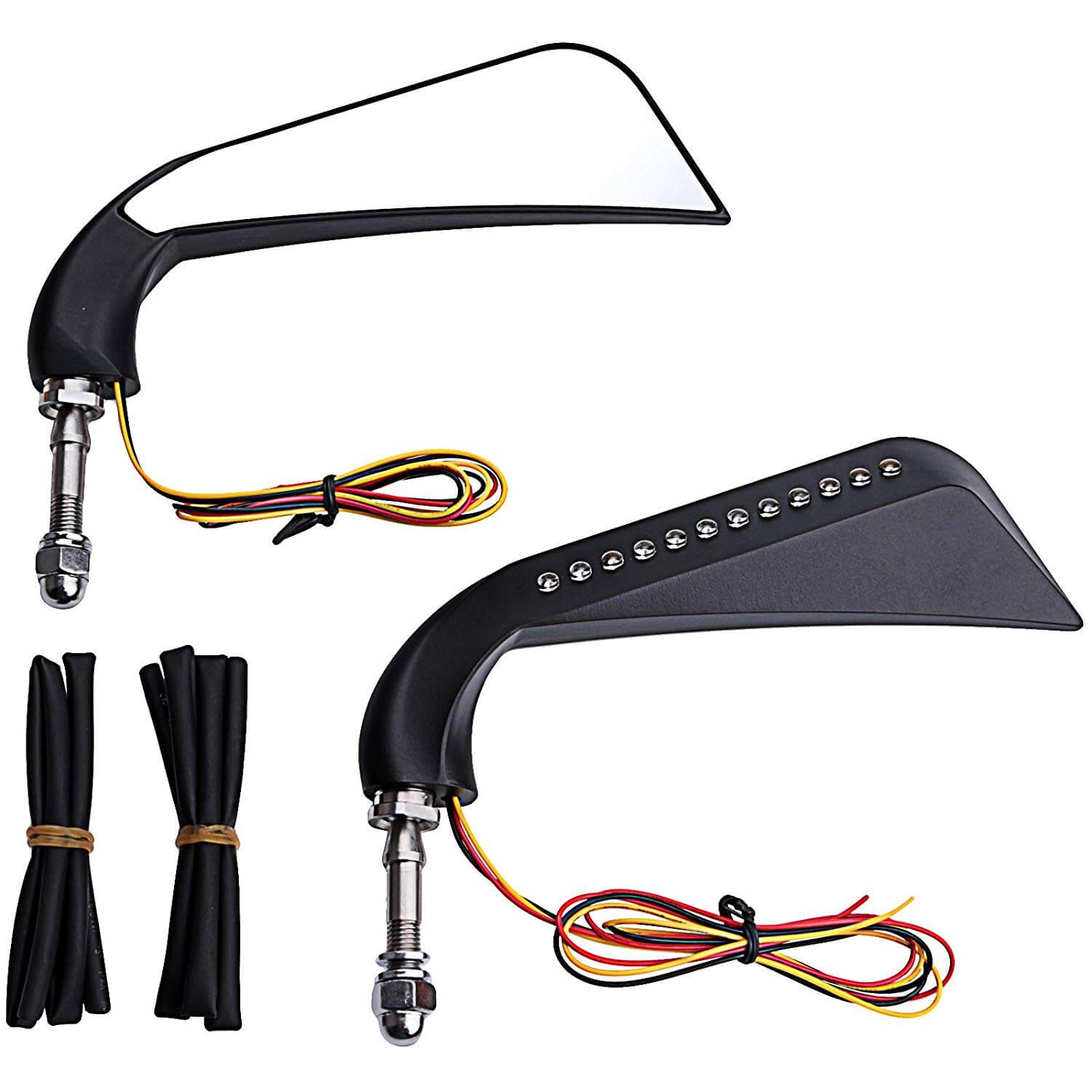 Harley Axe Rearview Mirror w/LED Turn Signals Sequential Light