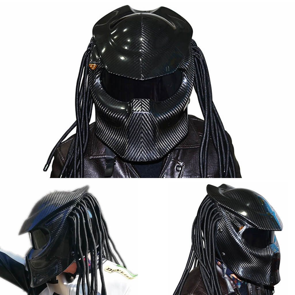 Predator Carbon Fiber Motorcycle Helmet Full Face Iron Warrior Man Hel ...