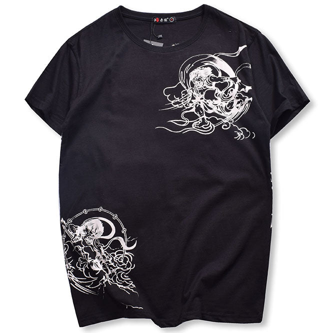 Koi, Thunder God, Wind God, Dragon Japanese Embroidered Sukajan T-shirt ...