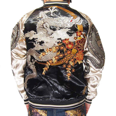 Wolf Under The Full Moon Reversible Sukajan Souvenir Jacket – solekoi