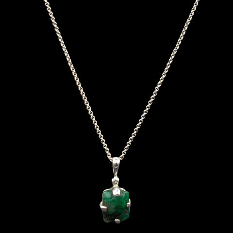 Sterling Silver Emerald Necklace