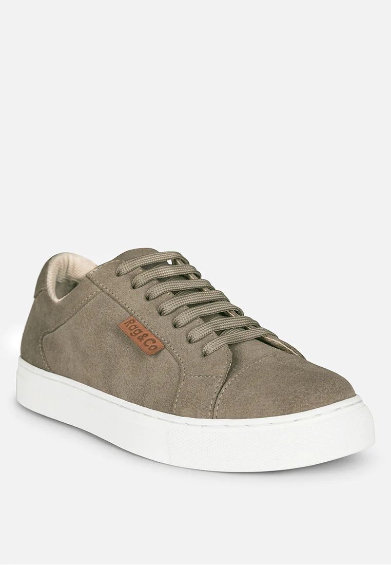 ASHFORD Taupe Fine Suede Handcrafted Sneakers