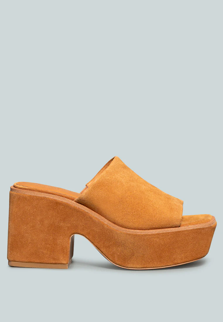 BARDOT Fine Suede Handcrafted Platform Slides