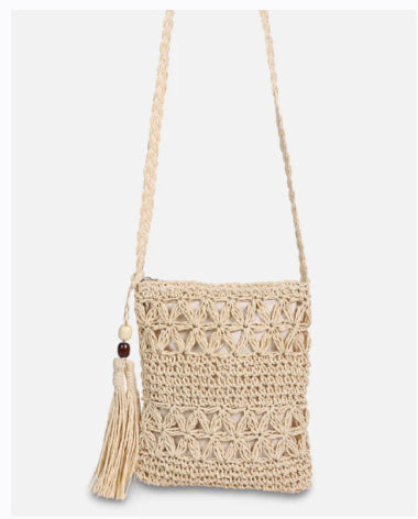 HAY DAY BEIGE PAPER STRAW CROCHET BAG