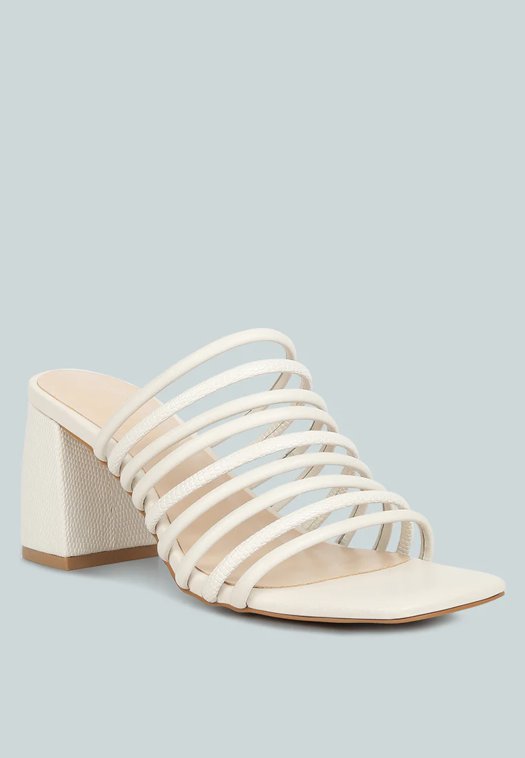 FAIRLEIGH Off White Strappy Slip On Sandals