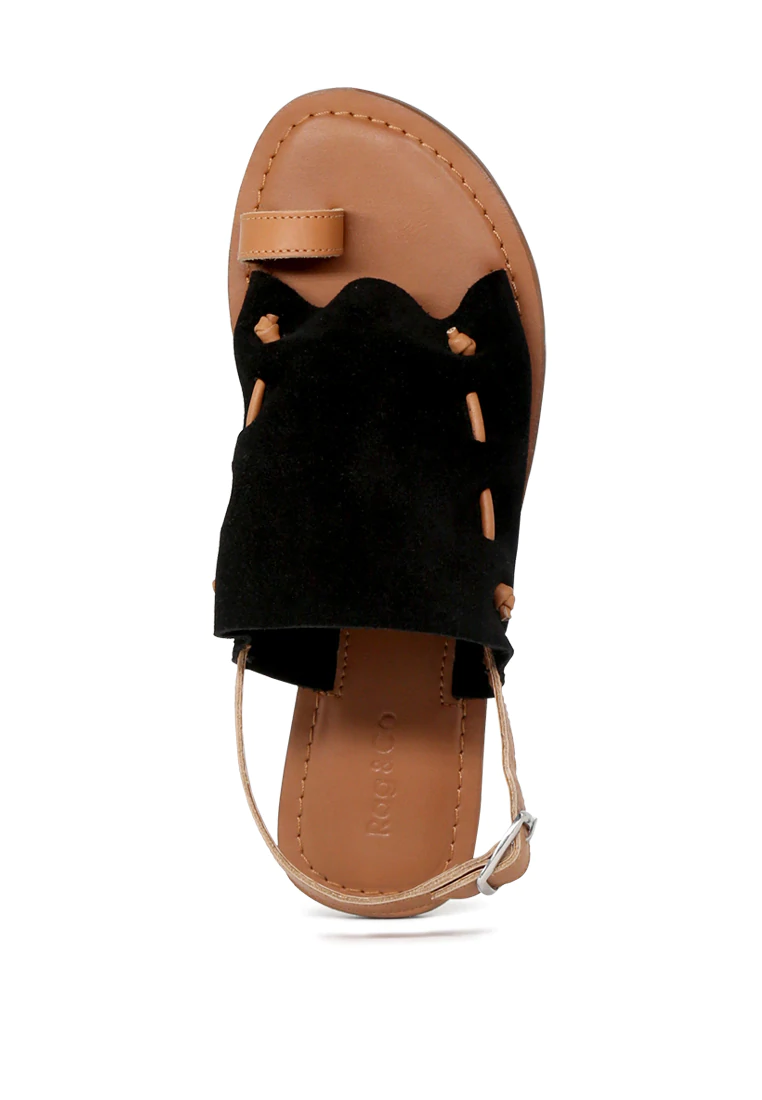 FRAN BLACK BACK STRAP FLAT SANDAL