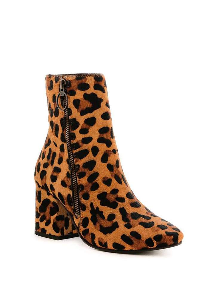 BOTAS HELEN DE PIEL CON TACÓN BLOQUE ESTAMPADO LEOPARDO