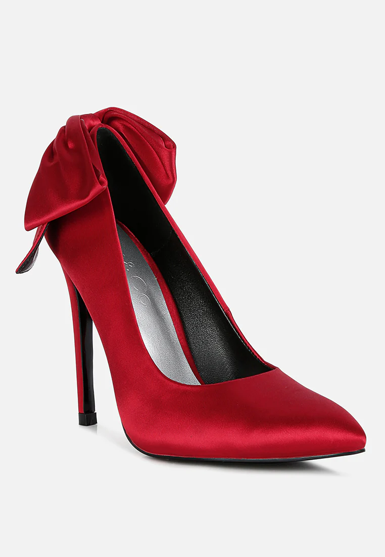 HORNET Red Satin Stiletto Pump Sandals