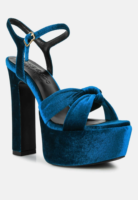 LIDDEL Royal Blue Platform Heel Sandals