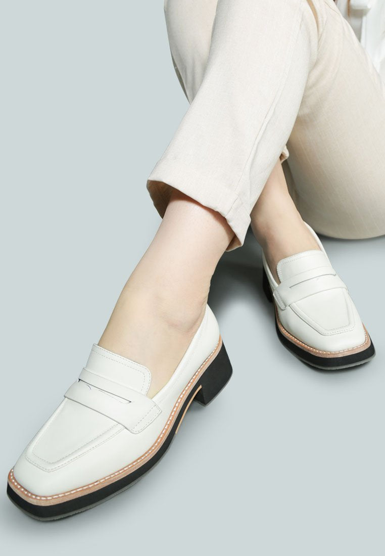 MOORE LEAD LADY LOAFERS IN WHITE