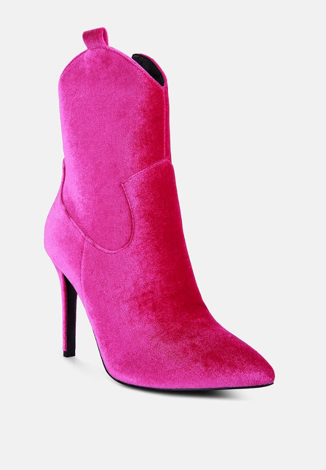 NAT-LOVE Fuchsia Velvet Cow Girl Boot