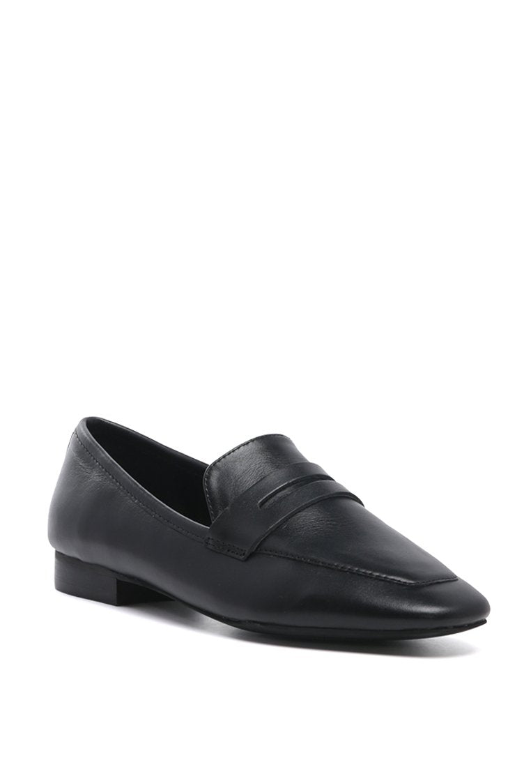 NIKOLA BLACK CLASSIC LEATHER PENNY LOAFERS
