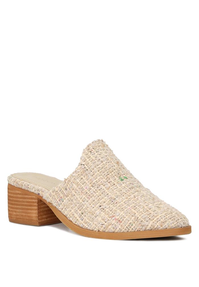 PALMA NATURAL STACKED HEEL MULES