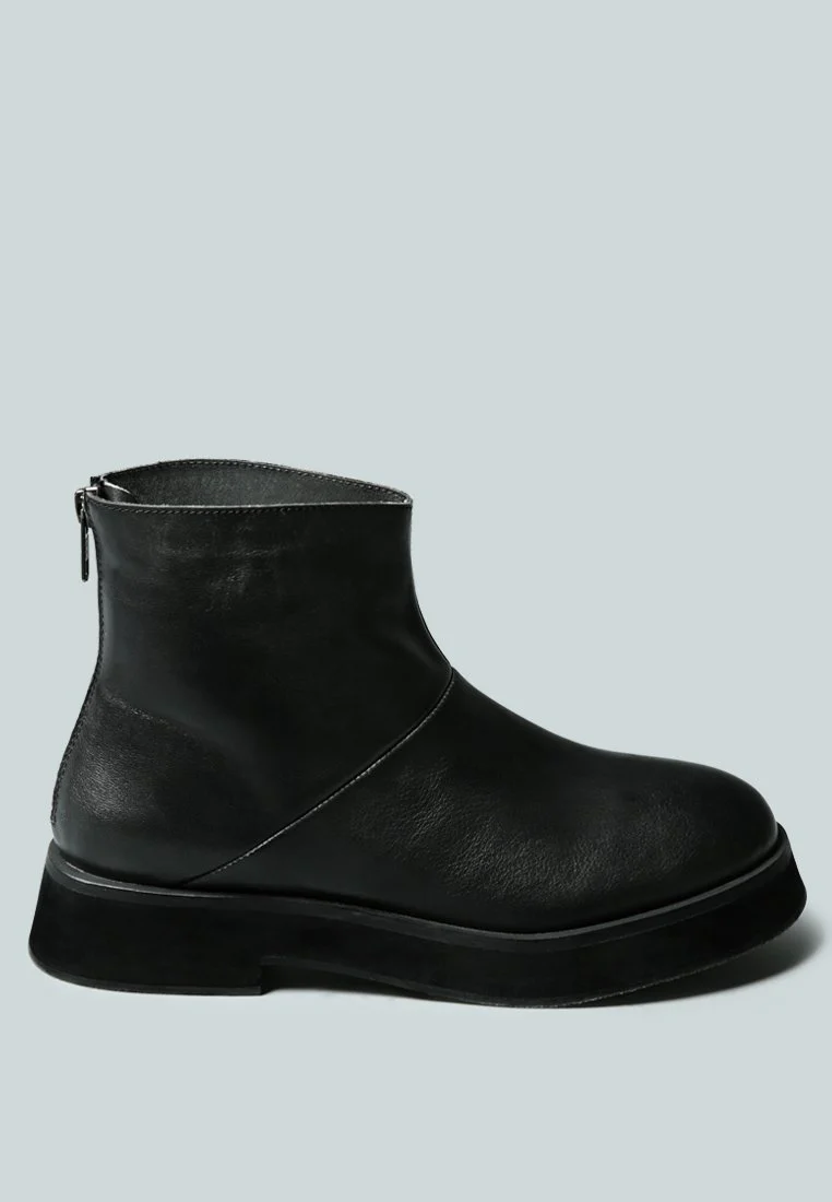 PALTROW Zip-Up Black Ankle Boot