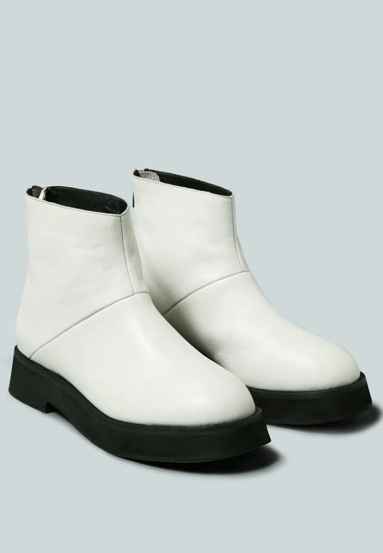 PALTROW Zip-Up White Ankle Boot