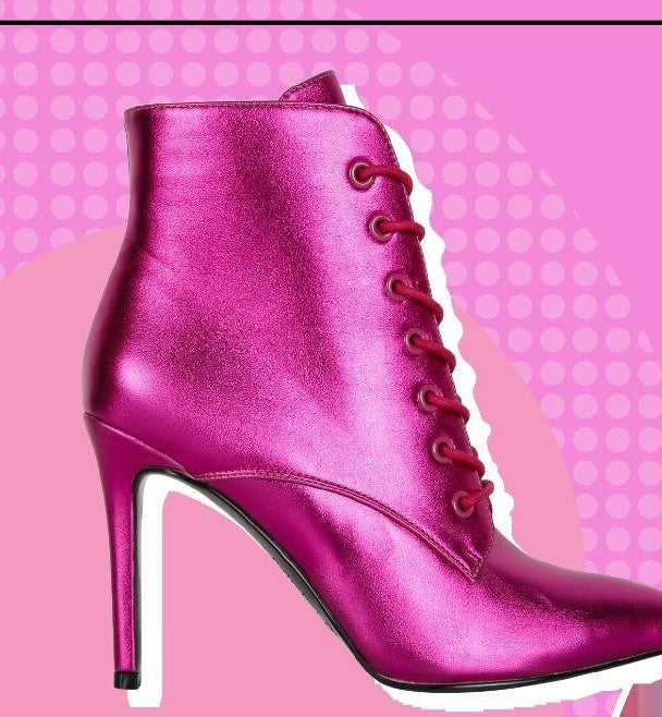 PIET Fuchsia Metallic Stiletto Ankle Boot