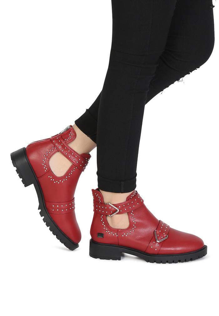 RED KYLIE ANKLE BOOT
