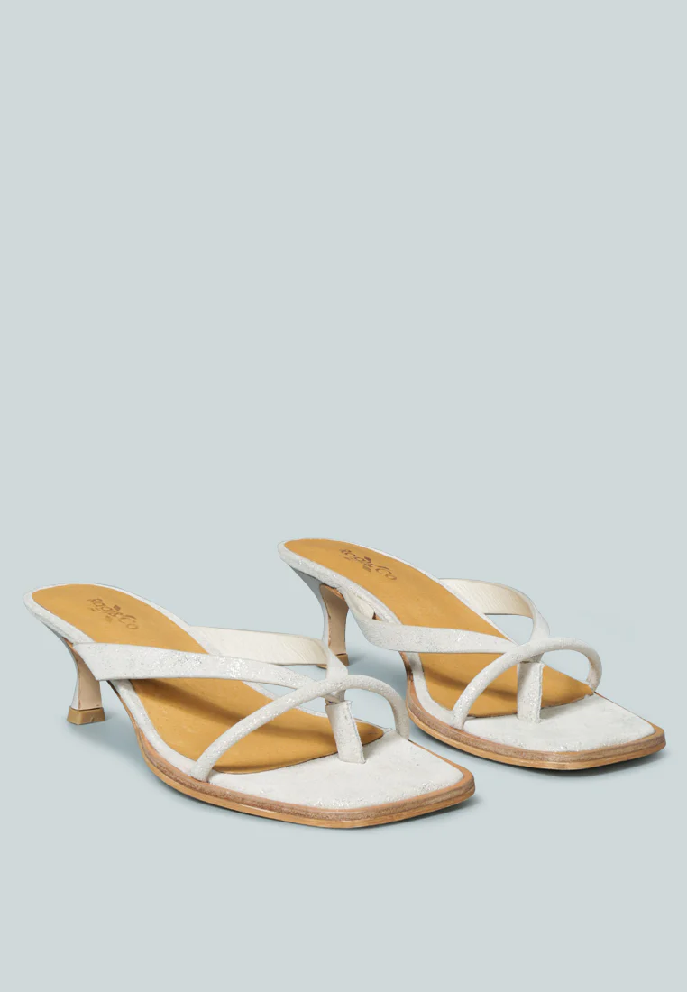 WINSLET Heeled Thong Sandal In Beige