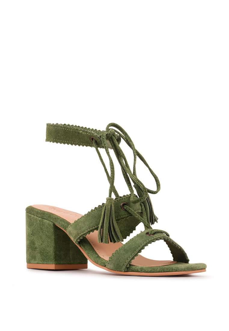 ZENA GREEN SUEDE LEATHER SANDAL