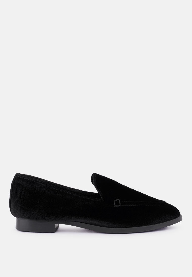 LUXE-LAP Black Velvet Handcrafted Loafers