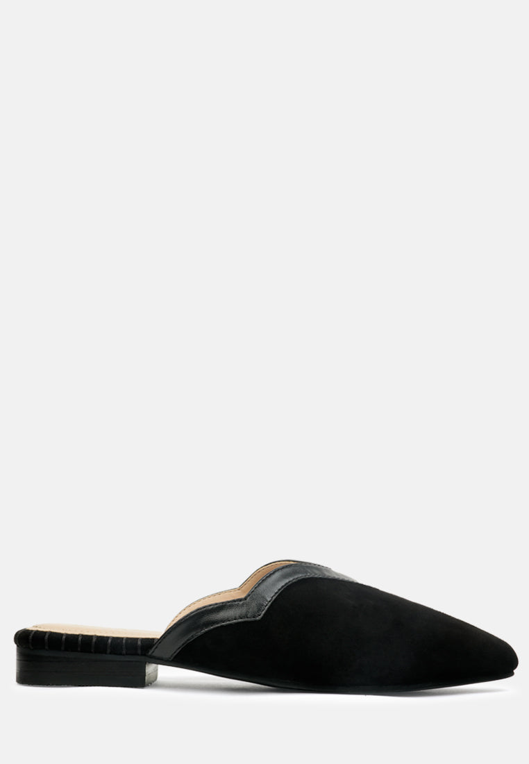 Women Orla Black Classic Suede Walking Mules | Luxury Shoes In Mules ...