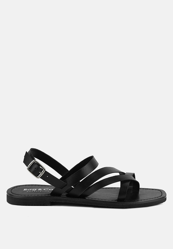 UVS Party Wear Ladies Black Ankle Strap Flat Sandals at Rs 180/pair in Delhi