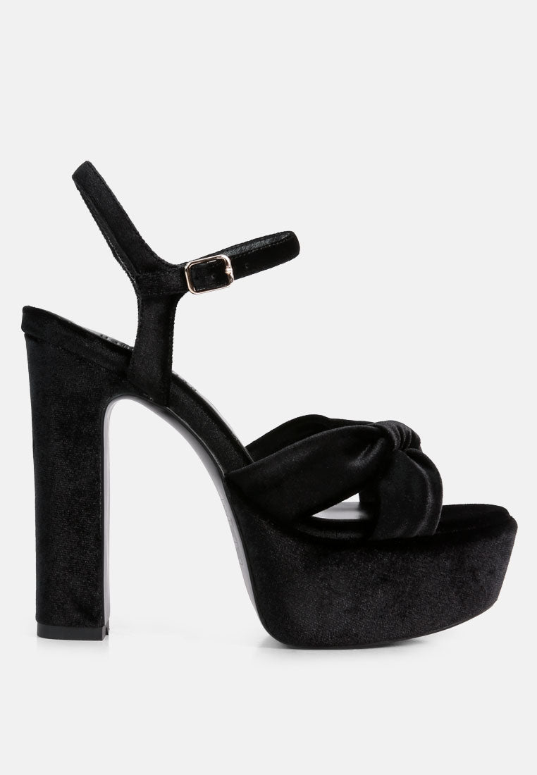 LIDDEL Black Platform Heel Sandals