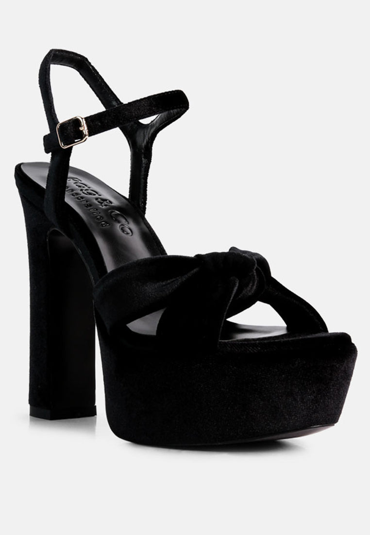 LIDDEL Black Platform Heel Sandals