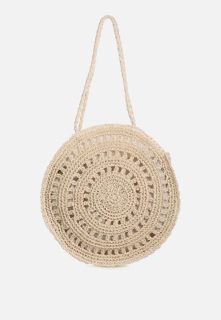 Women Wild-Fiber Handmade Paper Crochet Round Bag | Luxury Shoes In ...