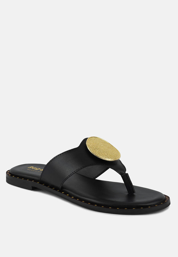 Buy Madeline Black Flat Thong Sandals, Sandals