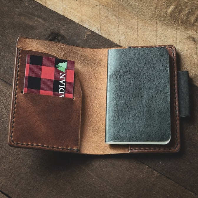 The Caribou, vertical leather mini card wallet