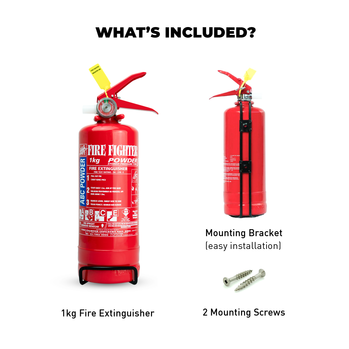 1kg ABC Dry Powder Fire Extinguisher (Pack of 2) 1