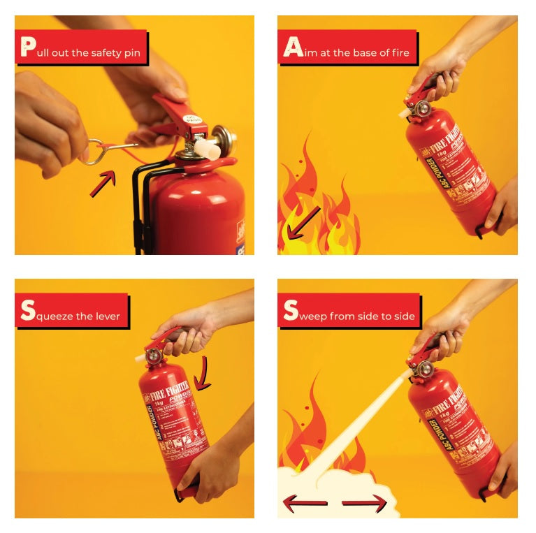 How to use Fire Extinguisher Steps (P.A.S.S)