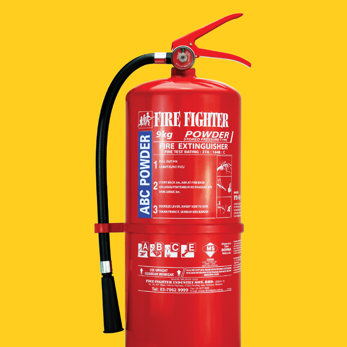 Fire Fighter 9KG ABC Dry Powder Fire Extinguisher (BOMBA LICENSE