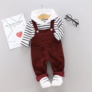 Buy wine-red Hooded+Pant 2pcs Outfit Suit Boys Clothing Sets