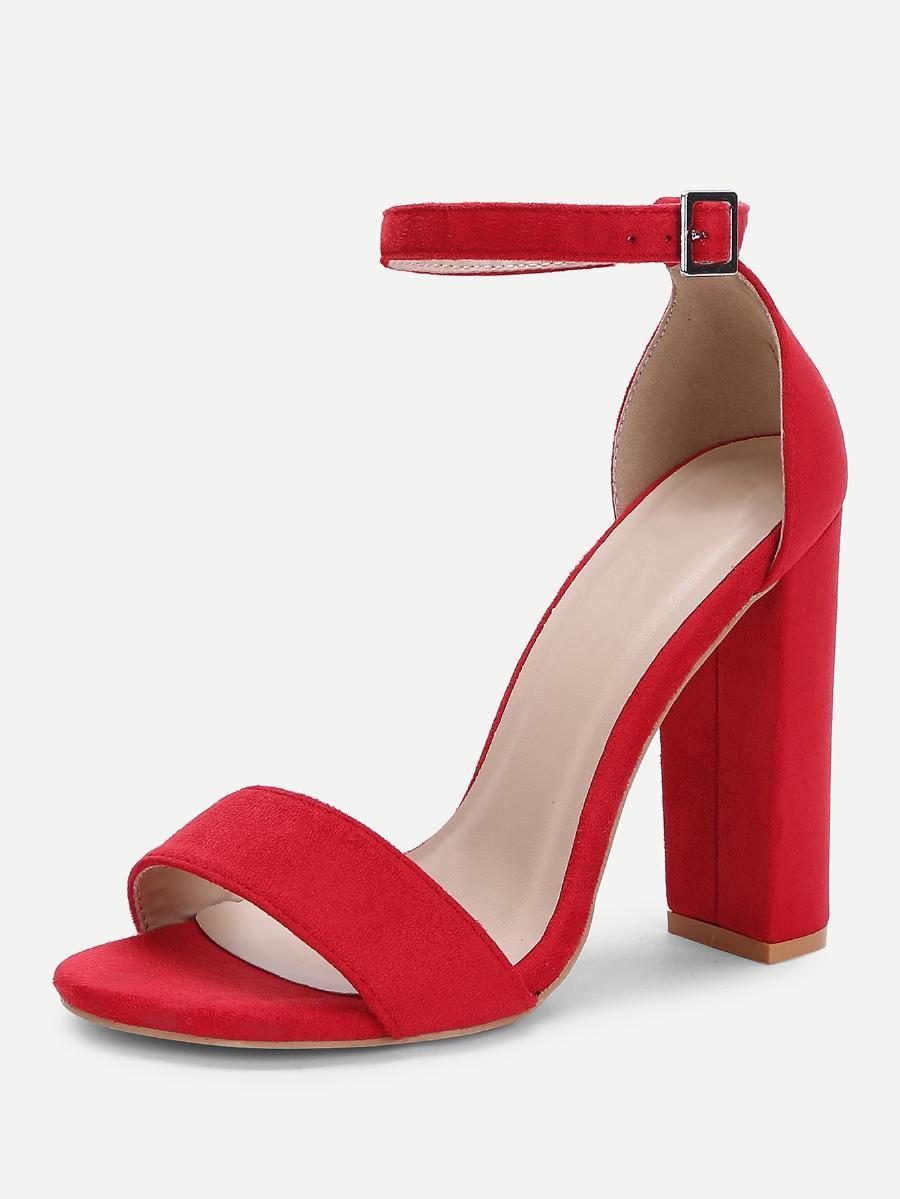 red two strap heels
