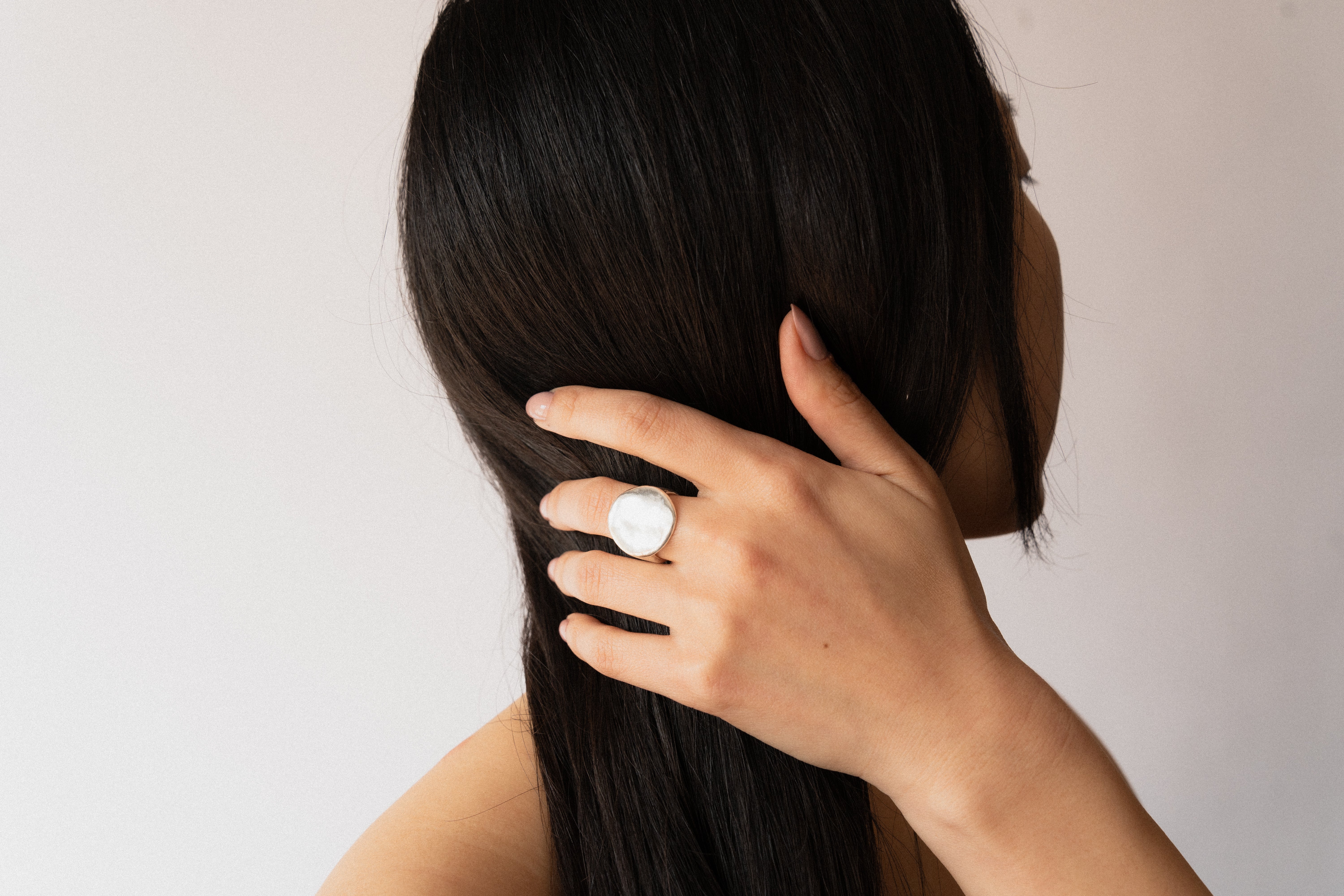 Model in Silver Ring