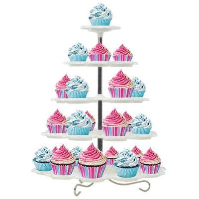 Base para cupcakes blanca de metal 5 pisos – Central Gourmet MX