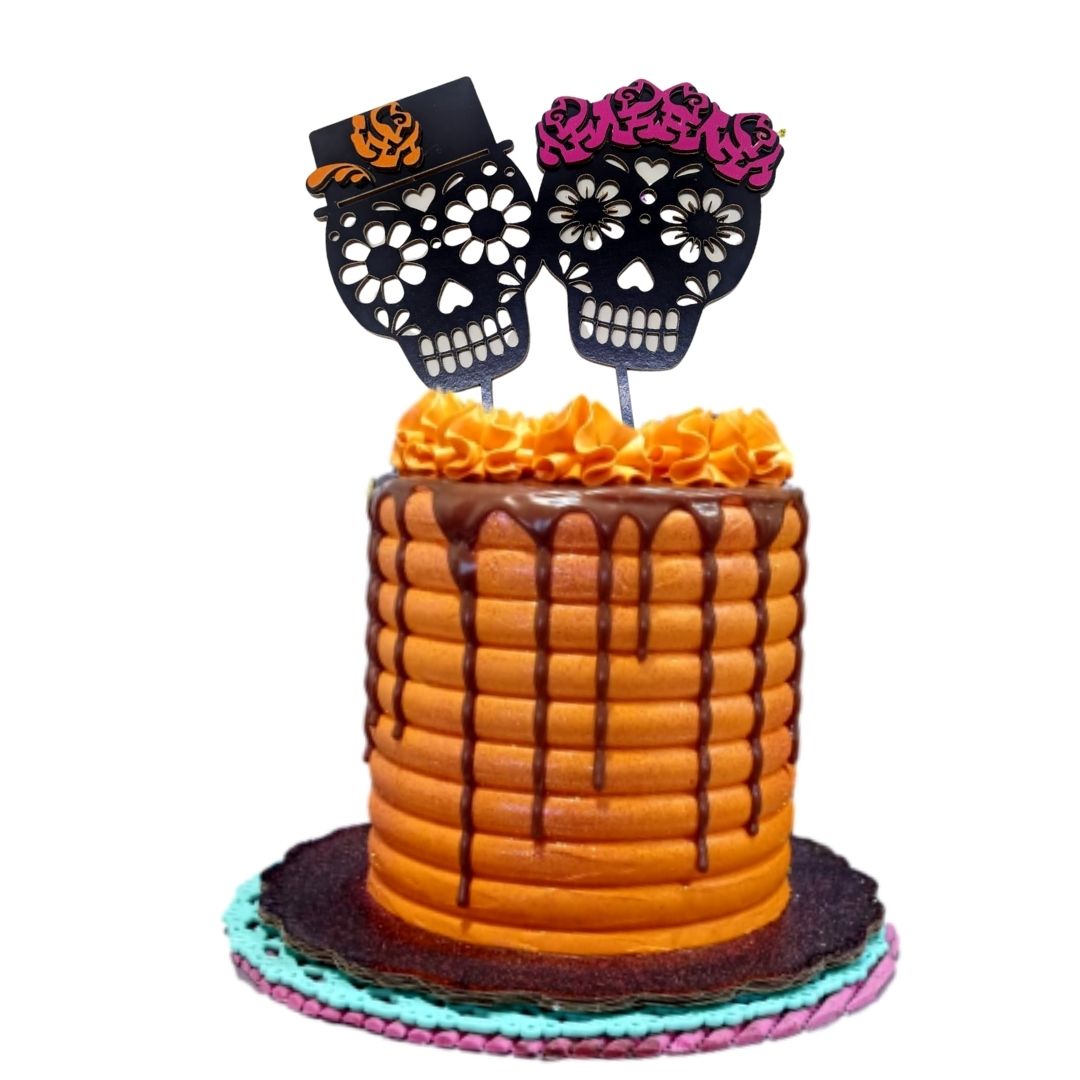 Cake topper catrín y catrina negro – Central Gourmet MX