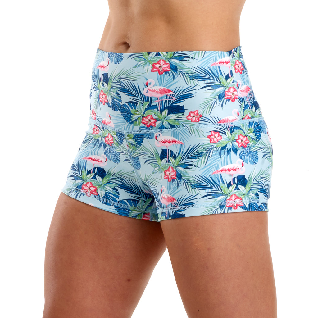 flamingo booty shorts