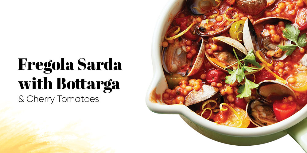 Recipe Fregola Sarda with Bottarga and Cherry Tomatoes by Titaitalia