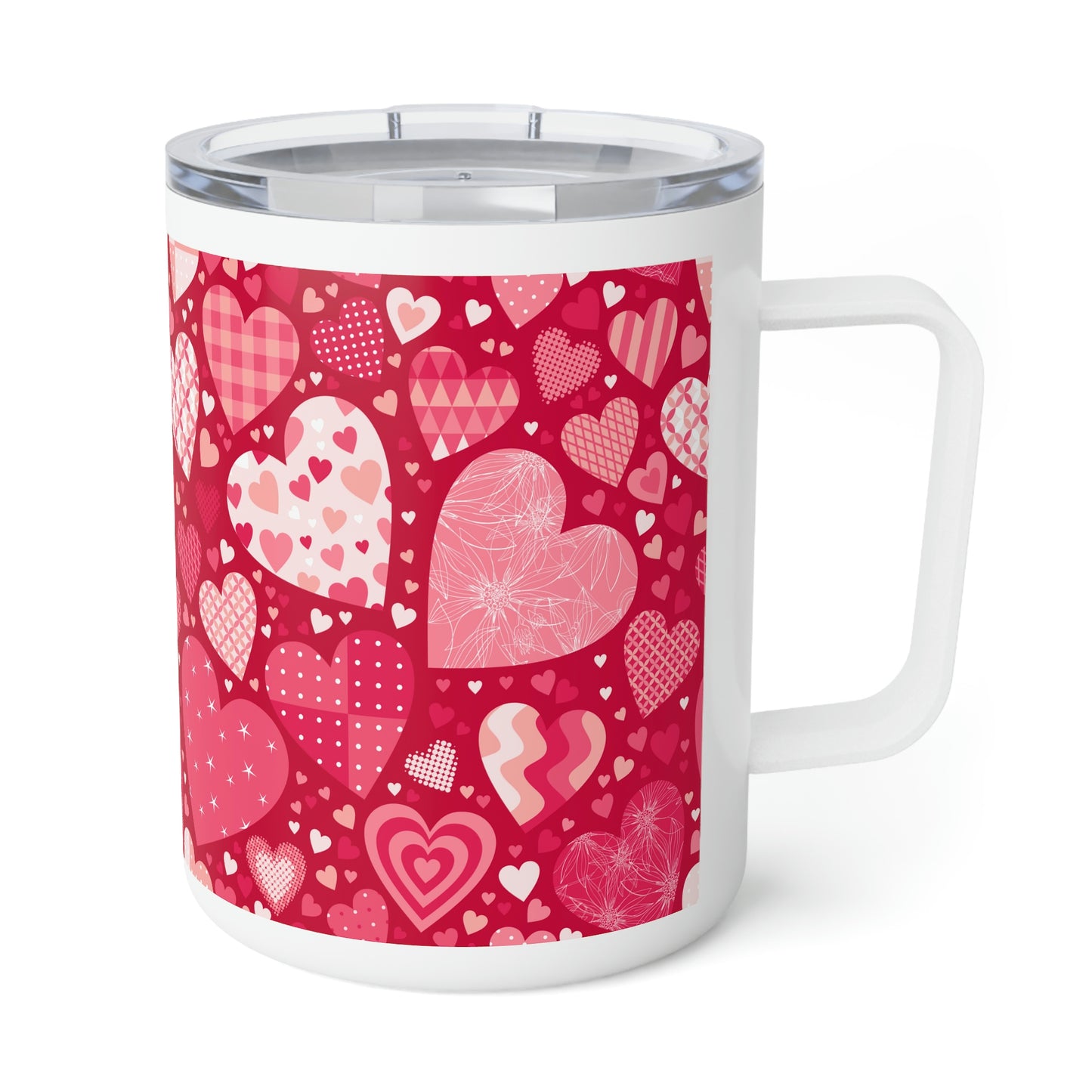 Blissful Hearts Insulated Coffee Mug, 10oz