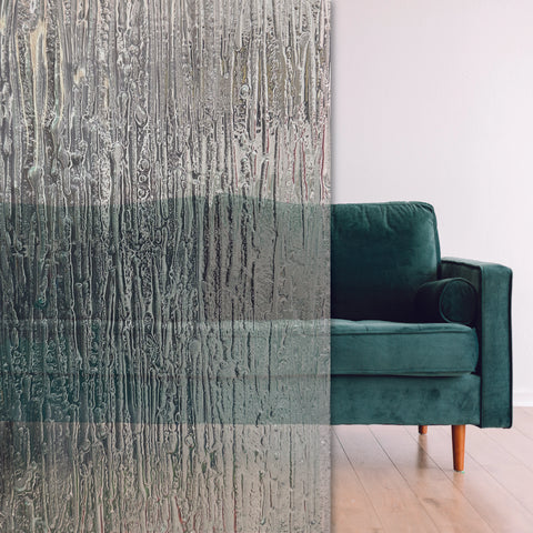 Add privacy with textured slumped glass in handmade patterns for showers, doors and windows