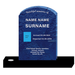 Blue curved top headstone template