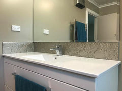 glass bubble splashback bathroom back splash silver grey 